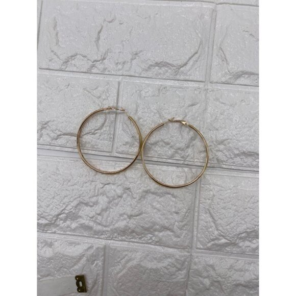 Women’s Big Enamel Hoop Earrings with Rose Gold Tone Plated, Nickel-free Stainle - Picture 5 of 8